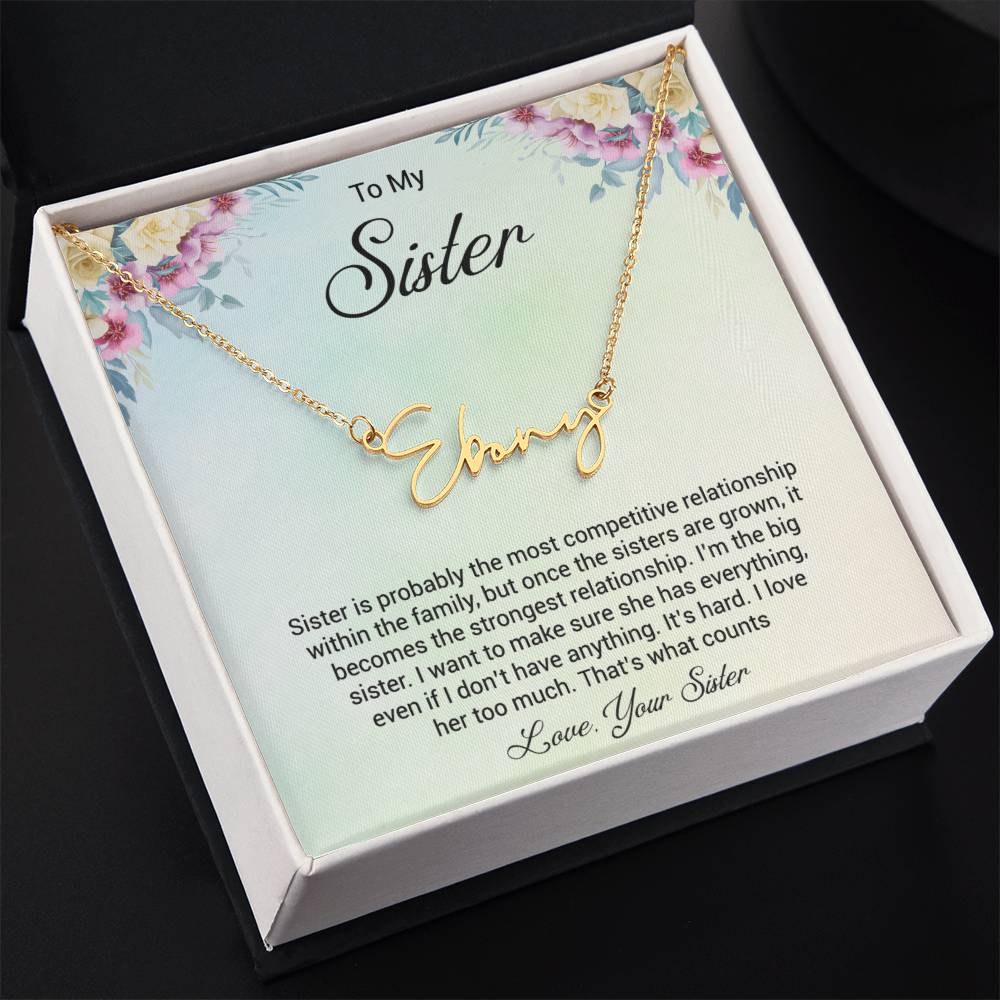 Sister Love Personalized Signature Name Necklace