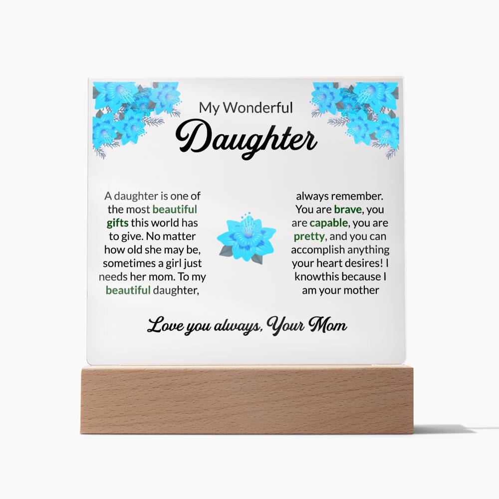 Wonderful Daughter Square Acrylic Plaque